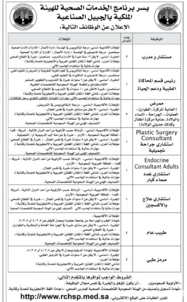 وظائف أكاديمية للرجال والنساء بالهيئة الملكية بالجبيل وظائف اليوموظائف اليوم