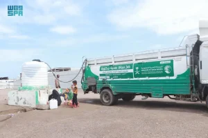 مشروع الإمداد المائي والإصحاح البيئي التابع لمركز الملك سلمان للإغاثة يضخ أكثر من 3 ملايين لتر من المياه في الحديدة خلال شهر يونيو