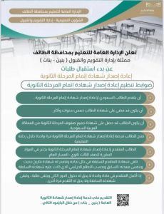 منشور الادارة العامة للتعليم في محافظة الطائف