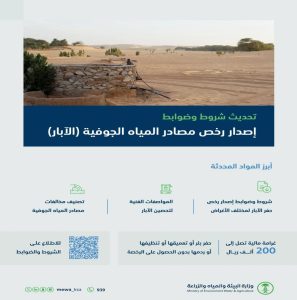 شروط وضوابط إصدار رخص الآبار 