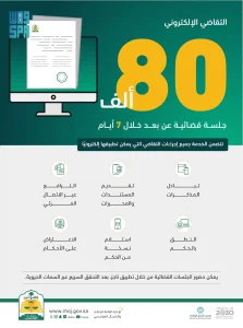 عقد 80 ألف جلسة قضائية عن بعد خلال 7 أيام