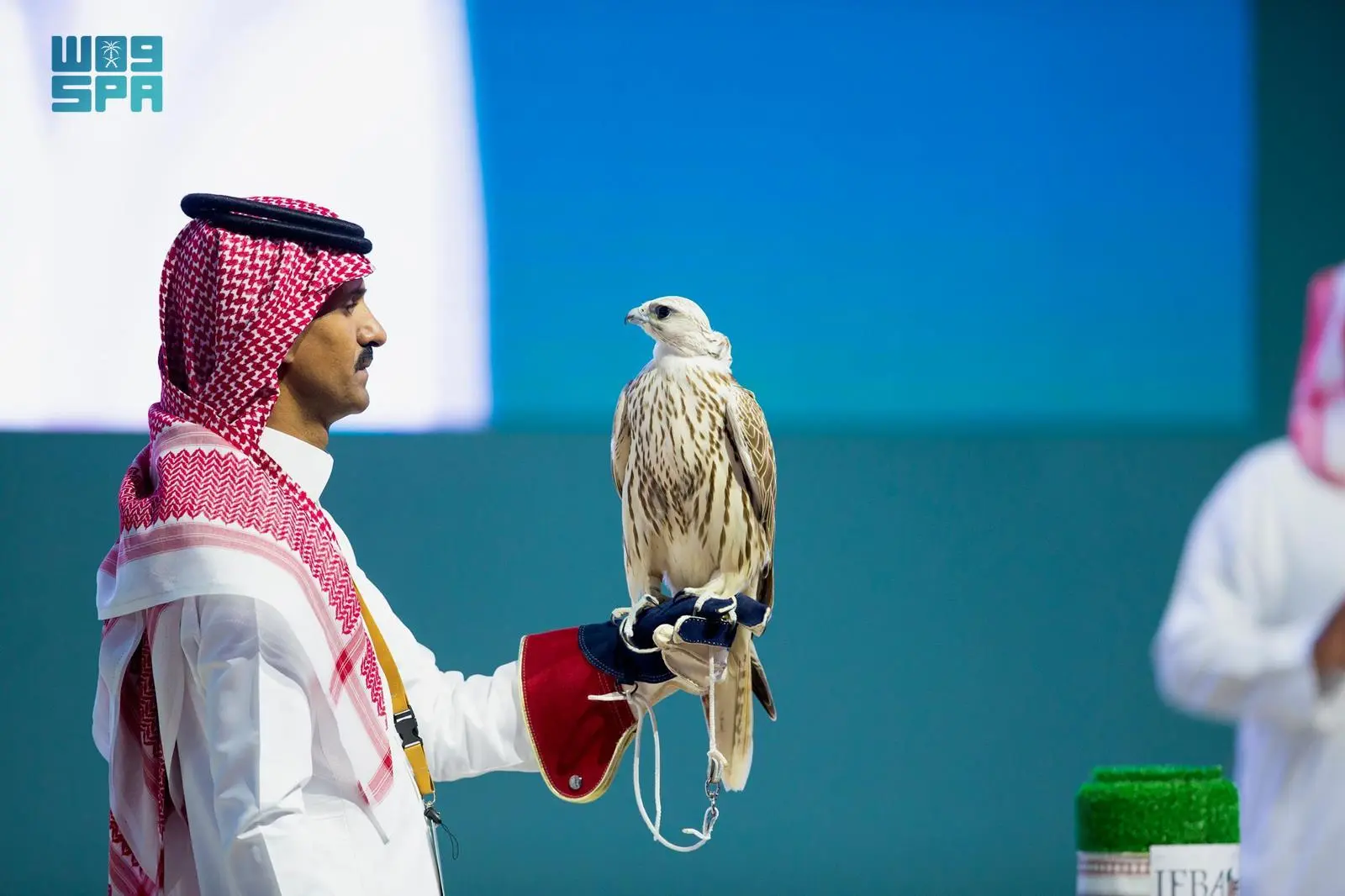 زوار ومشاركون خليجيون ودوليون في مزاد الصقور بالرياض