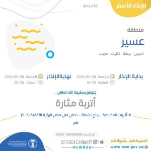 بيان المركز الوطني للأرصاد