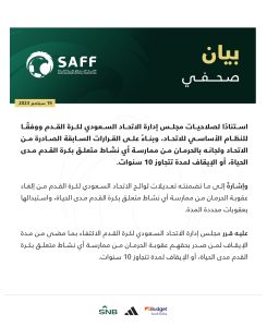 المنشور الصادر من اتحاد الكرة