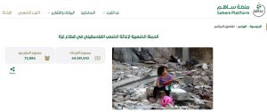 قيمة التبرعات ضمن الحملة الشعبية السعودية لإغاثة فلسطين