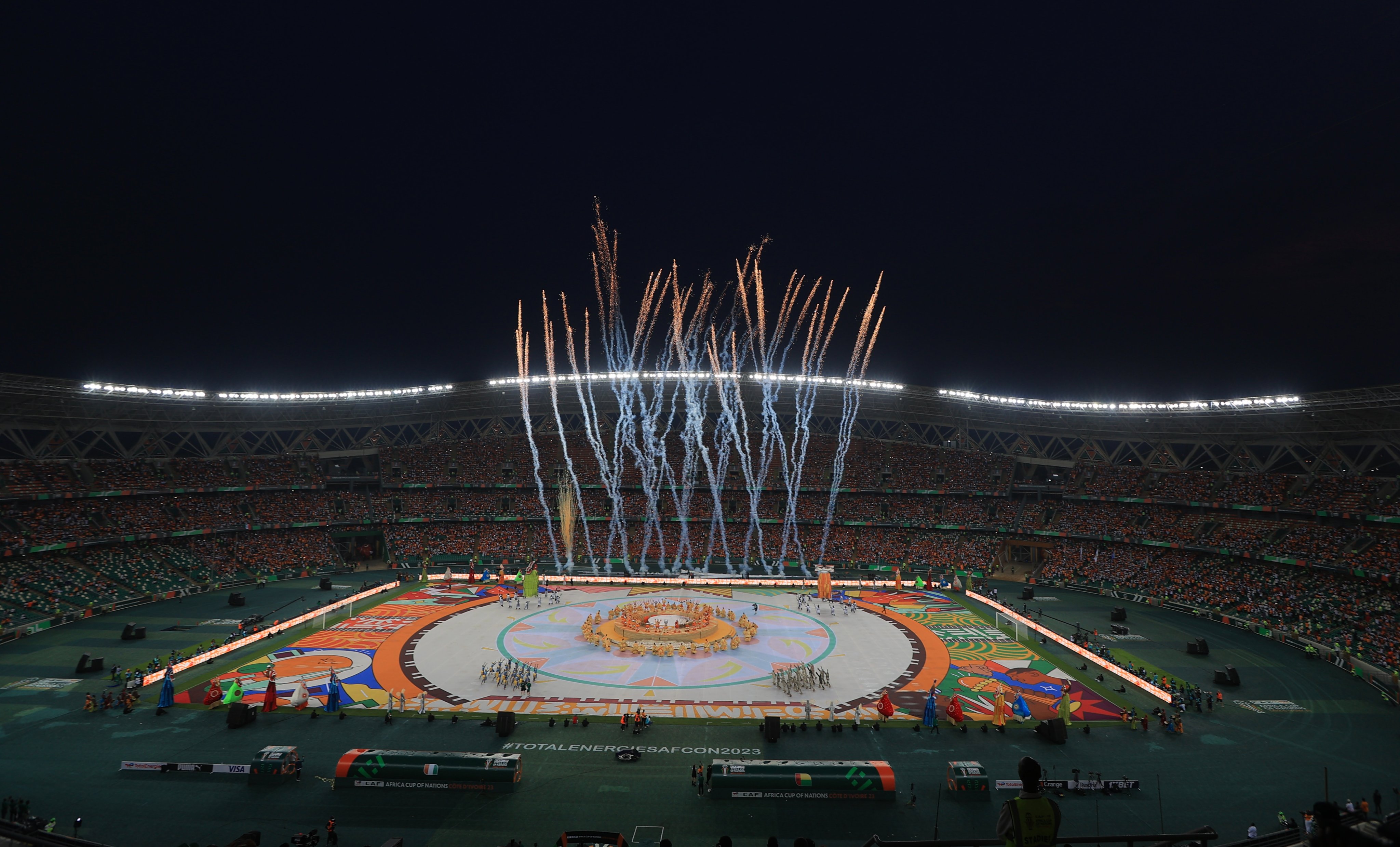 صور.. حفل افتتاح كأس أمم أفريقيا في كوت ديفوار