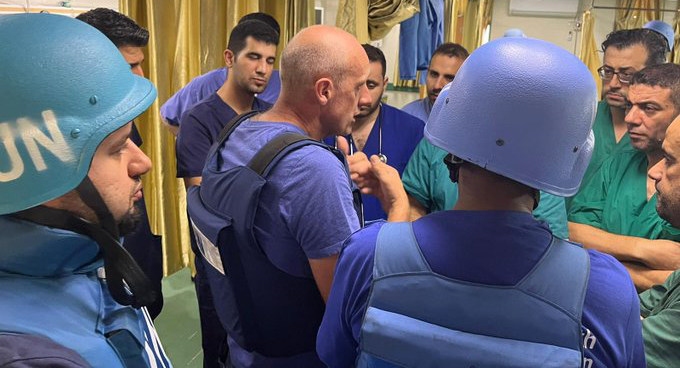 فريق أممي بقيادة منظمة الصحة العالمية يزور مستشفى الشفاء