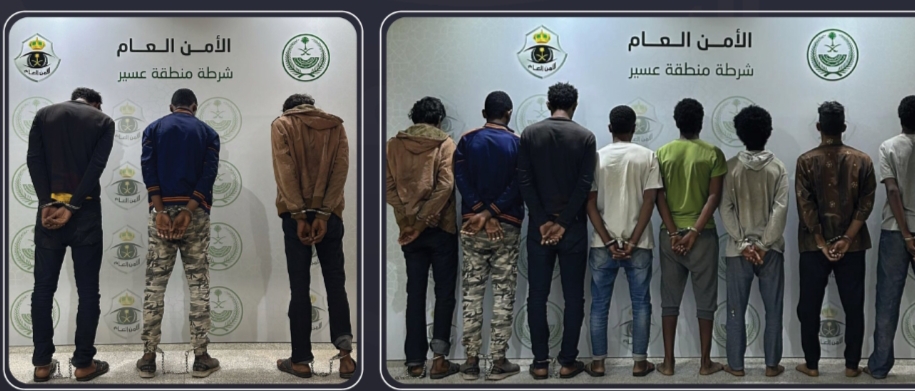شرطة بيشة تقبض على 11 مخالفًا لنظام أمن الحدود لسرقتهم كيابل كهربائية