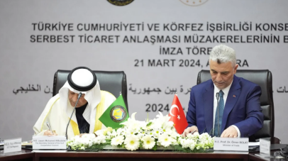 توقيع البيان المشترك لبدء مفاوضات التجارة الحرة بين مجلس التعاون وتركيا