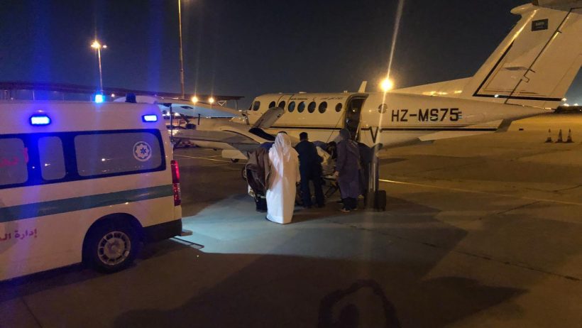 نقل مواطن بطائرة الإخلاء الطبي من الكويت إلى السعودية نقل مواطن بطائرة الإخلاء الطبي