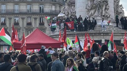 11 ألف متظاهر في باريس يطالبون بوقف فوري للنار بغزة