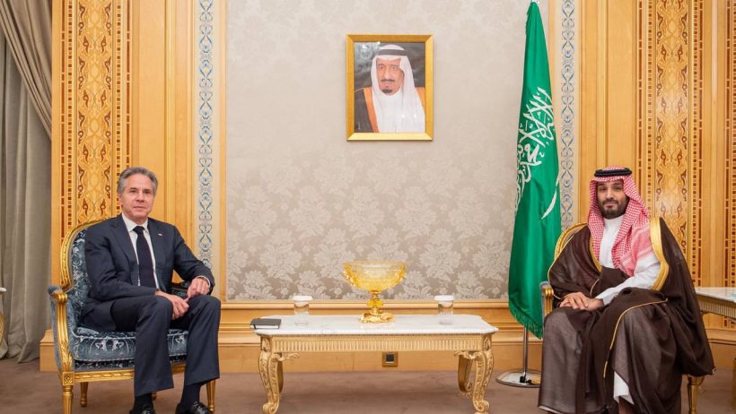 ولي العهد يلتقي وزير الخارجية الأمريكي