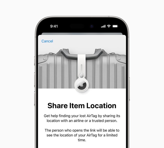 AirTag يجد حقائبك في المطارات