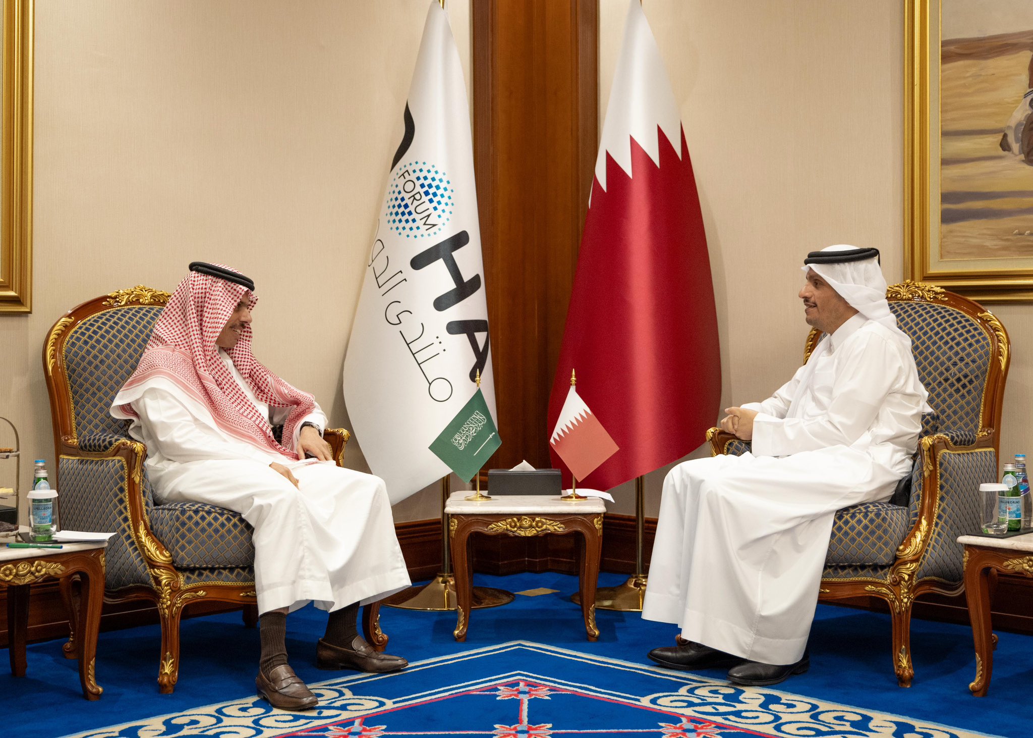 وزير الخارجية يبحث المستجدات الإقليمية مع نظيره القطري