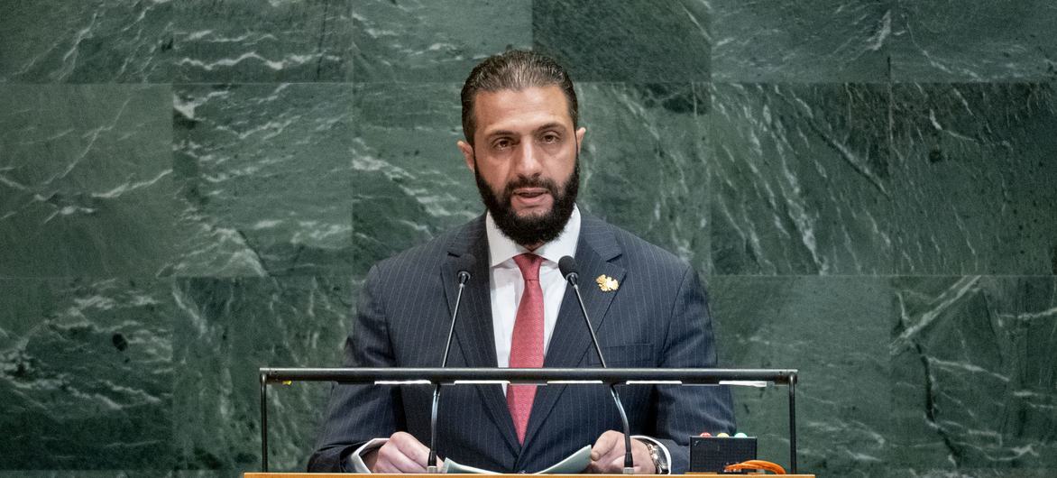 الشرع في الأمم المتحدة: نطالب برفع العقوبات بشكل كامل