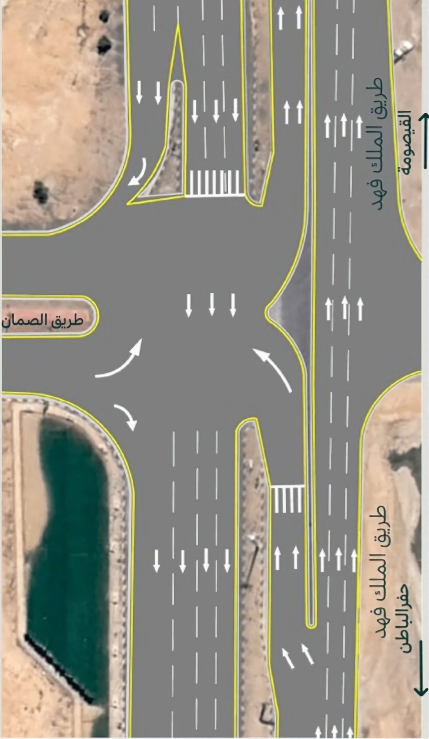 أمانة حفر الباطن تعدل تقاطع الملك فهد مع الصمان لتحسين الحركة المرورية