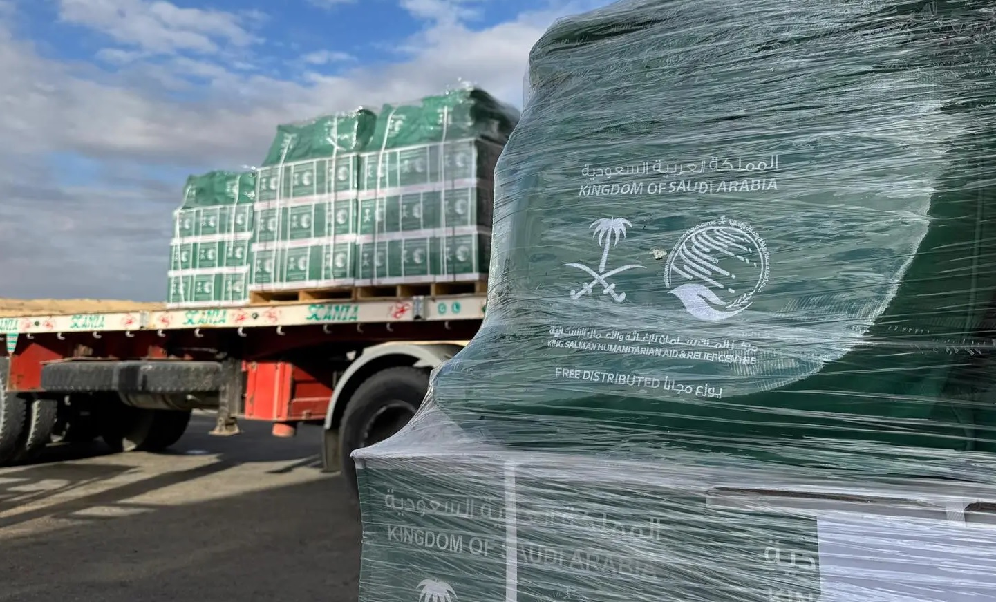 وصول الطائرة الإغاثية السعودية الـ 79 إلى مطار العريش لدعم غزة 