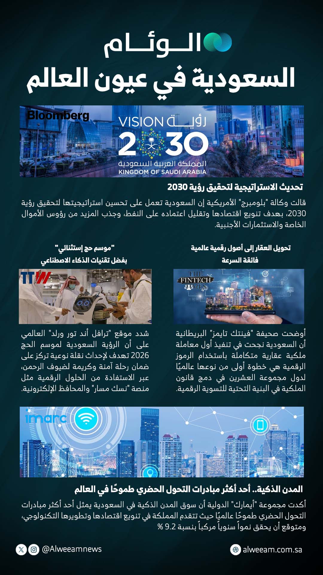 شهادات دولية.. السعودية تتجه نحو الريادة الرقمية وتحقيق مستهدفات رؤية 2030 