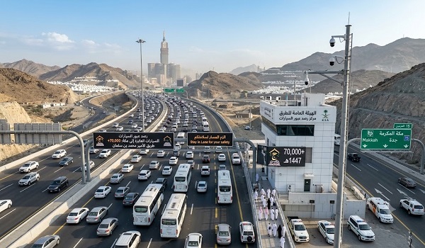 79 ألف مركبة تعبر الطرق المؤدية إلى مكة المكرمة في 7 ذي الحجة
