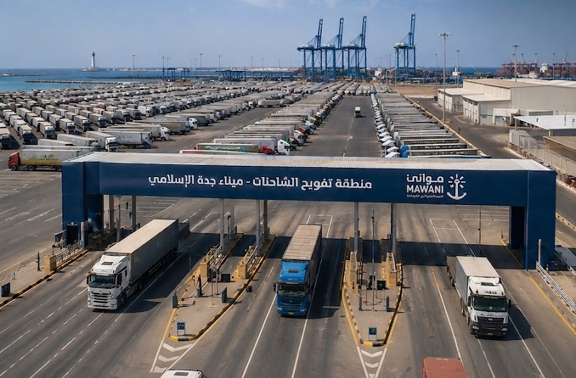 بـ 40 ألف شاحنة يوميًا.. منطقة التفويج بميناء جدة الأكبر في العالم