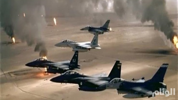 طائرات التحالف تقصف الحوثيين