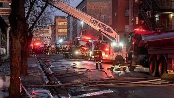 حريق مبنى في جوهانسبرغ