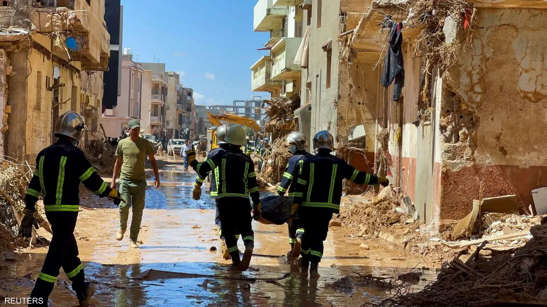 تواصل انتشال جثث فيضان مدينة درنة